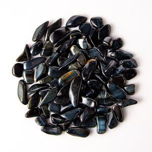 1/2 lb Tumbled Blue Tigers Eye Gemstone Crystals 80-100 Stones Rock Specimens